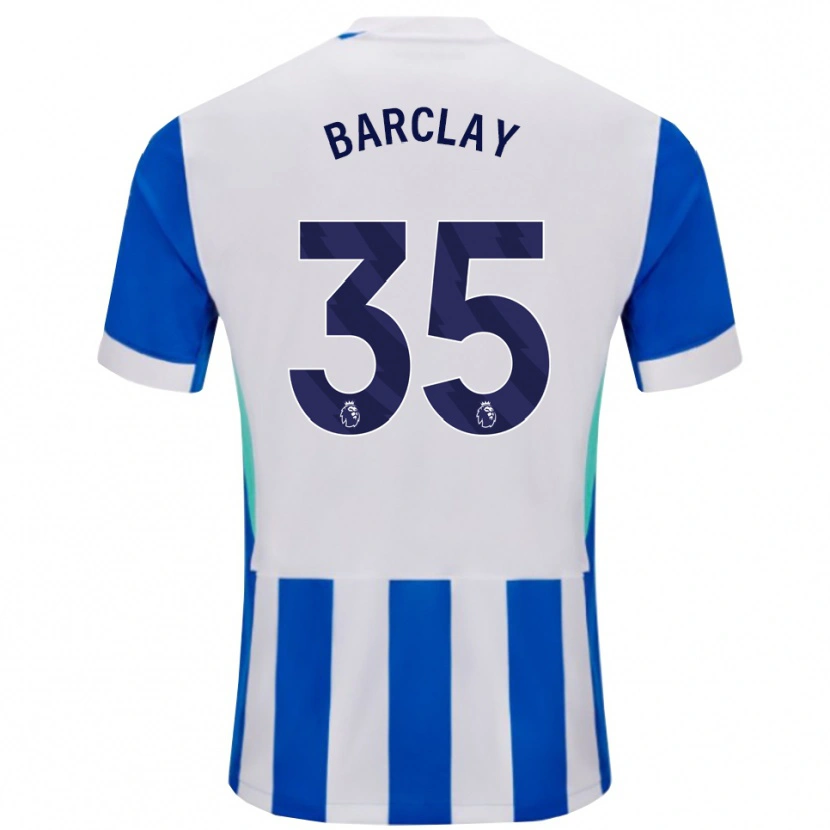 Danxen Hombre Camiseta Ben Barclay #35 Azul Blanco 1ª Equipación 2025/26 La Camisa