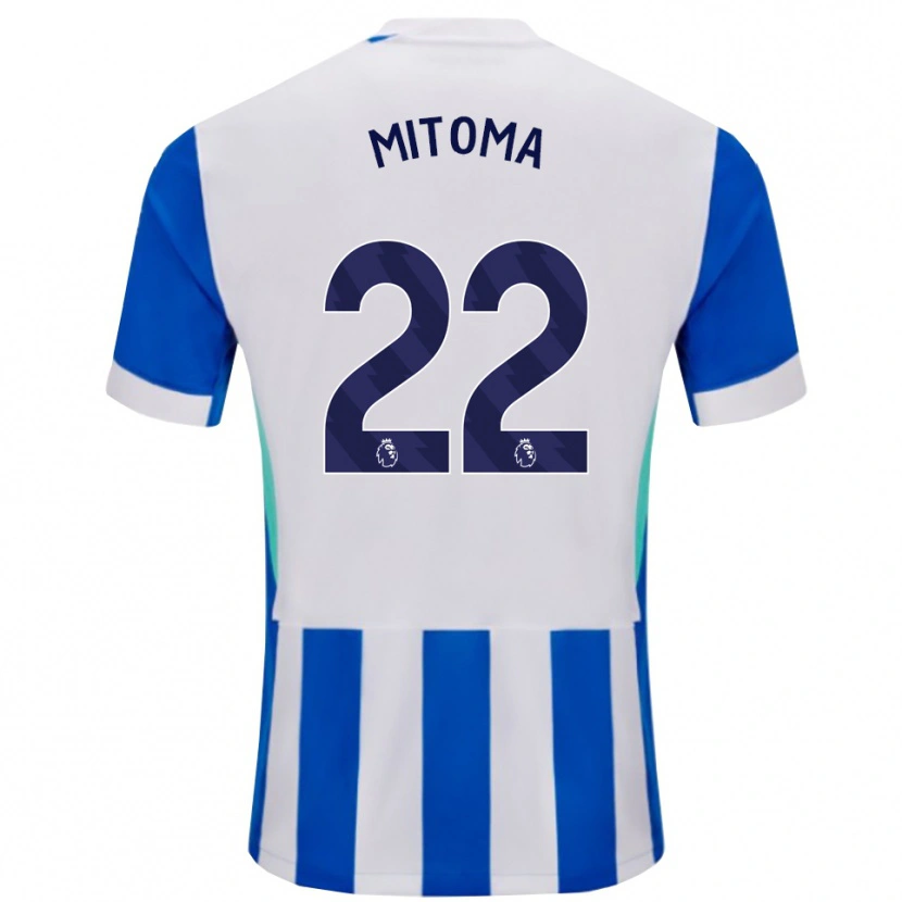 Danxen Hombre Camiseta Kaoru Mitoma #22 Azul Blanco 1ª Equipación 2025/26 La Camisa