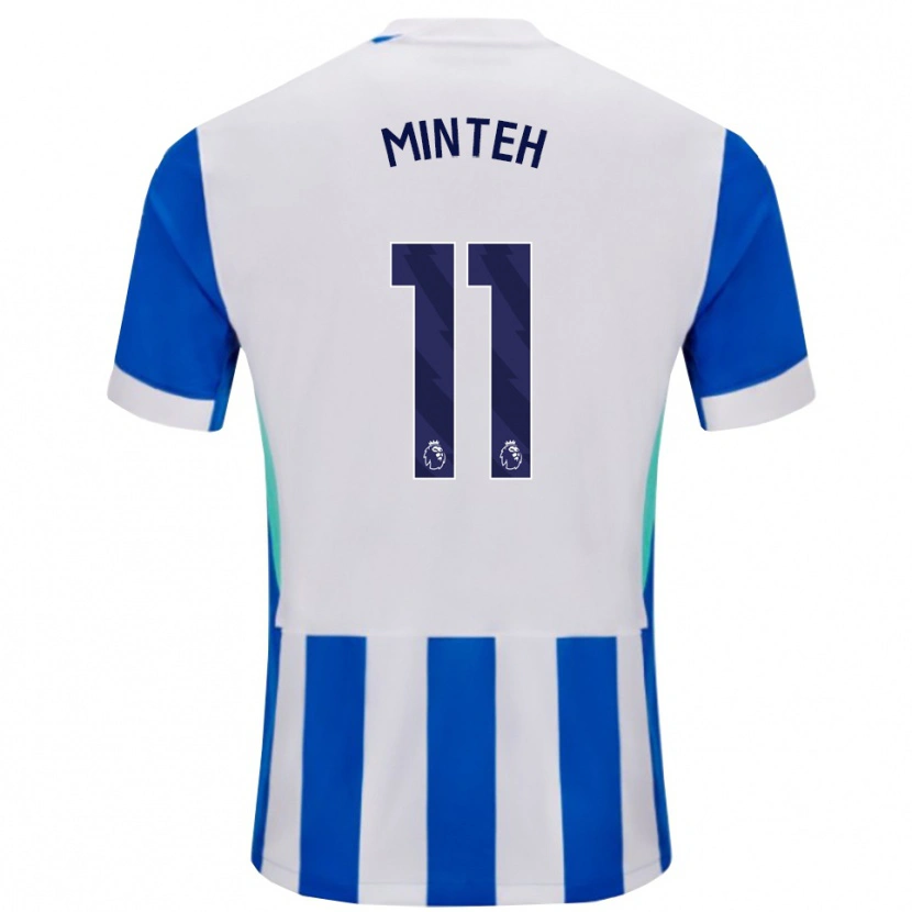 Danxen Hombre Camiseta Yankuba Minteh #11 Azul Blanco 1ª Equipación 2025/26 La Camisa