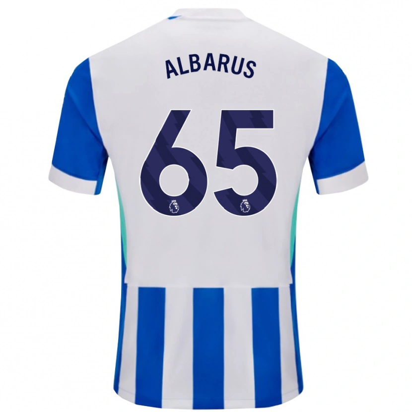 Danxen Hombre Camiseta Zane Albarus #65 Azul Blanco 1ª Equipación 2025/26 La Camisa