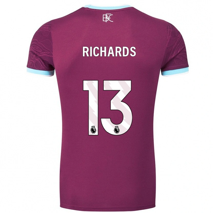 Danxen Hombre Camiseta Jade Richards #13 Borgoña Celeste 1ª Equipación 2025/26 La Camisa