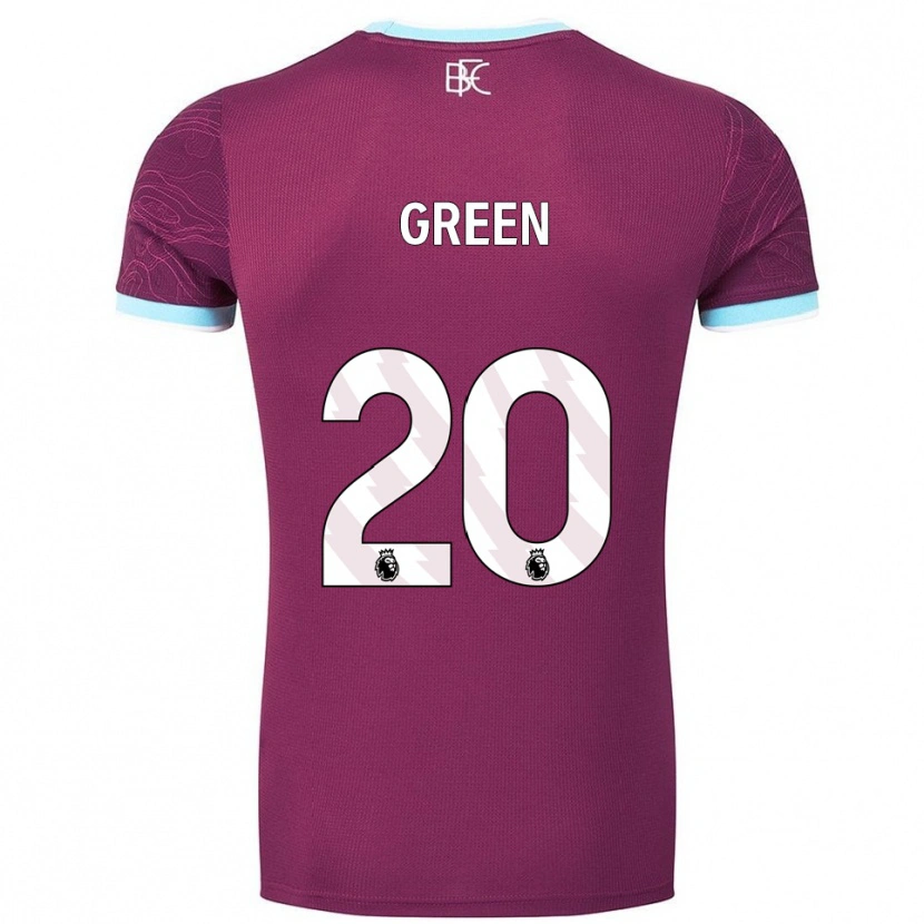 Danxen Hombre Camiseta Etienne Green #20 Borgoña Celeste 1ª Equipación 2025/26 La Camisa