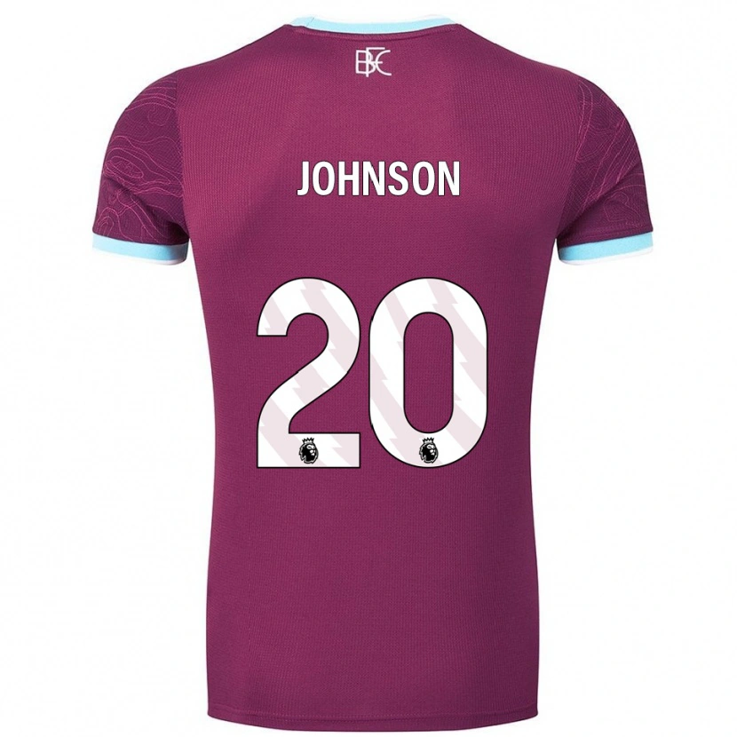 Danxen Hombre Camiseta Zach Johnson #20 Borgoña Celeste 1ª Equipación 2025/26 La Camisa