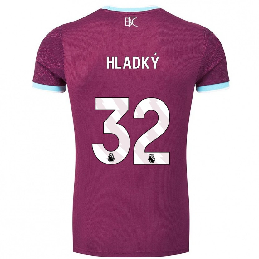 Danxen Hombre Camiseta Vaclav Hladky #32 Borgoña Celeste 1ª Equipación 2025/26 La Camisa