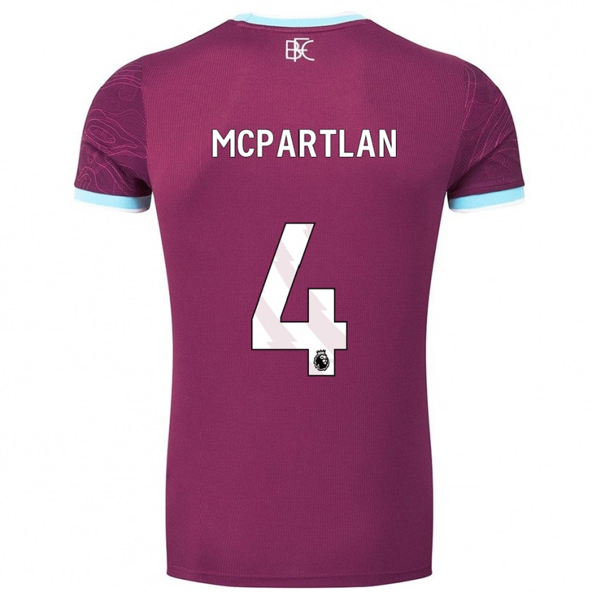 Danxen Hombre Camiseta Brenna Mcpartlan #4 Borgoña Celeste 1ª Equipación 2025/26 La Camisa