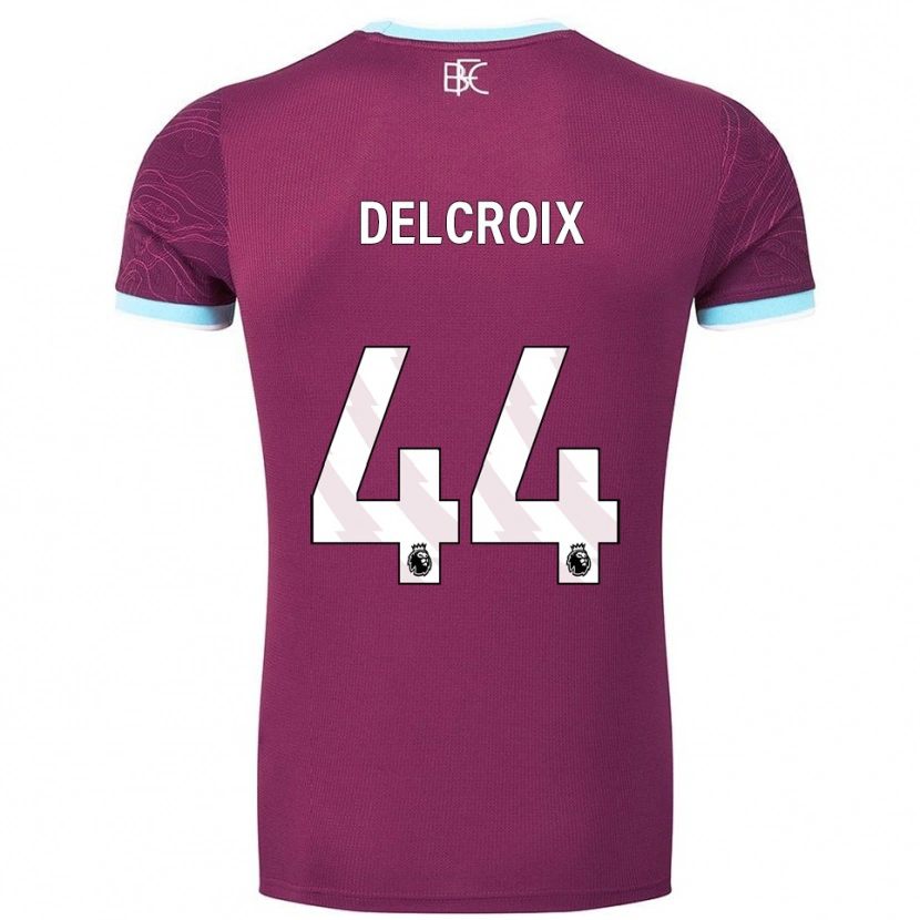 Danxen Hombre Camiseta Hannes Delcroix #44 Borgoña Celeste 1ª Equipación 2025/26 La Camisa