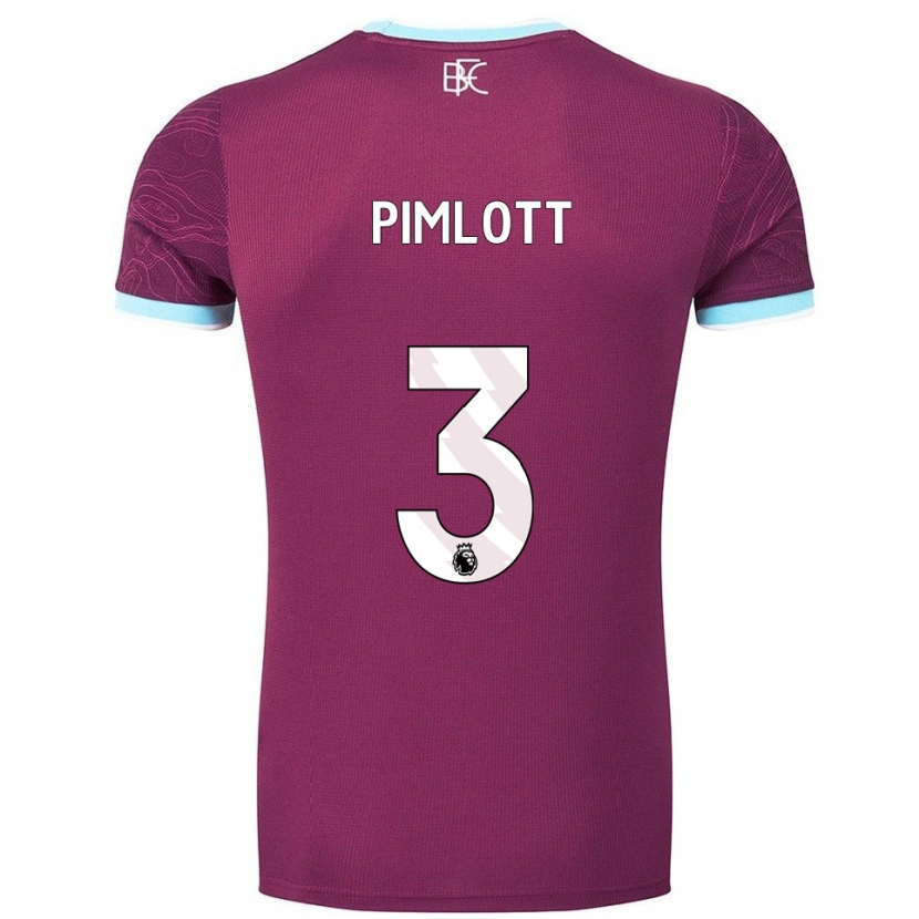 Danxen Hombre Camiseta Oliver Pimlott #3 Borgoña Celeste 1ª Equipación 2025/26 La Camisa