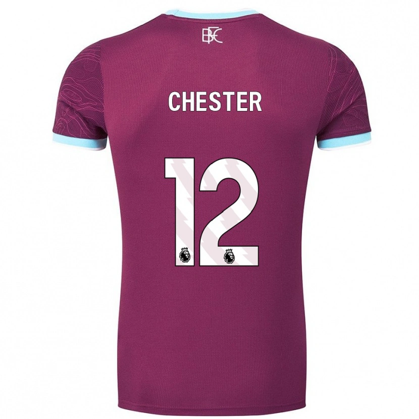 Danxen Hombre Camiseta Felix Chester #12 Borgoña Celeste 1ª Equipación 2025/26 La Camisa