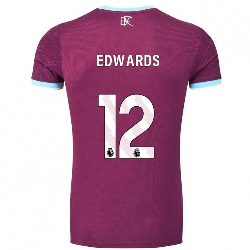 Danxen Hombre Camiseta Connor Edwards #12 Borgoña Celeste 1ª Equipación 2025/26 La Camisa