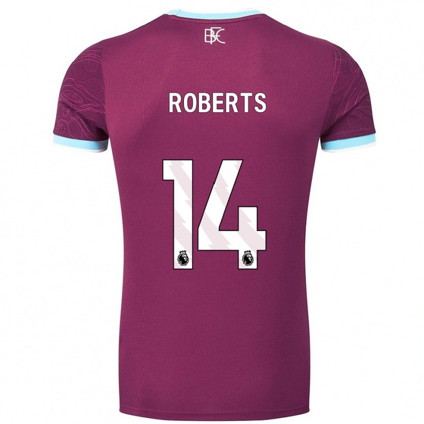 Danxen Hombre Camiseta Connor Roberts #14 Borgoña Celeste 1ª Equipación 2025/26 La Camisa