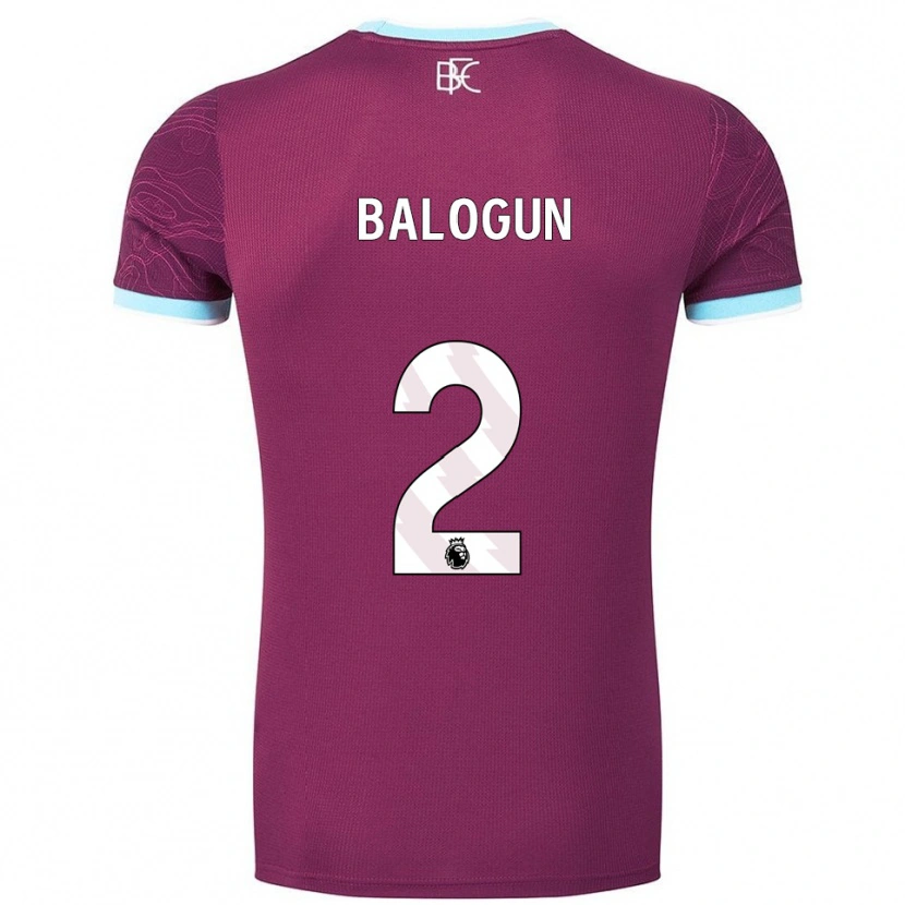 Danxen Hombre Camiseta Hamzat Balogun #2 Borgoña Celeste 1ª Equipación 2025/26 La Camisa