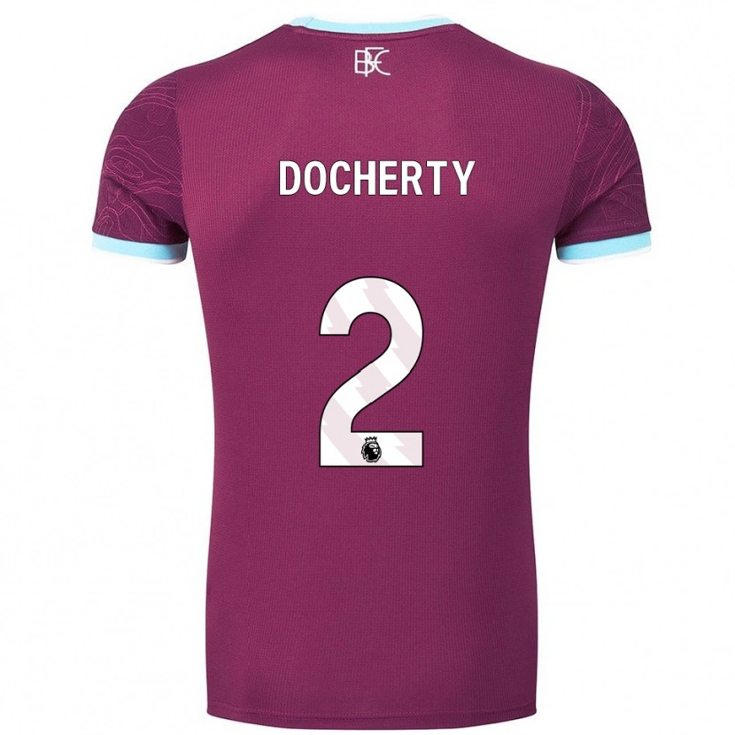 Danxen Hombre Camiseta Charley Docherty #2 Borgoña Celeste 1ª Equipación 2025/26 La Camisa