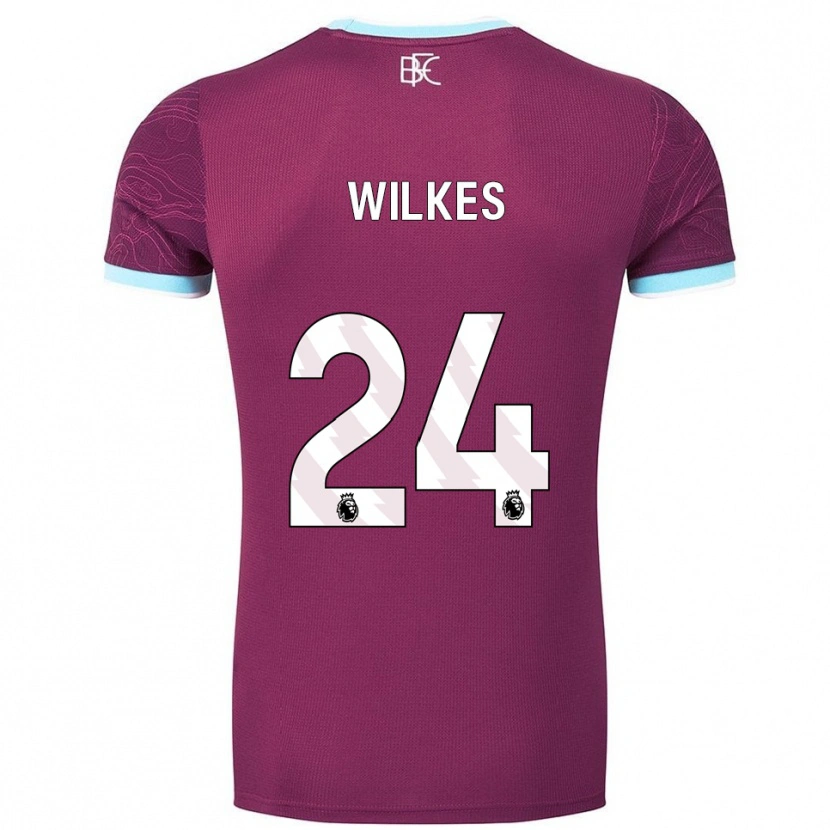 Danxen Hombre Camiseta Tilly Wilkes #24 Borgoña Celeste 1ª Equipación 2025/26 La Camisa