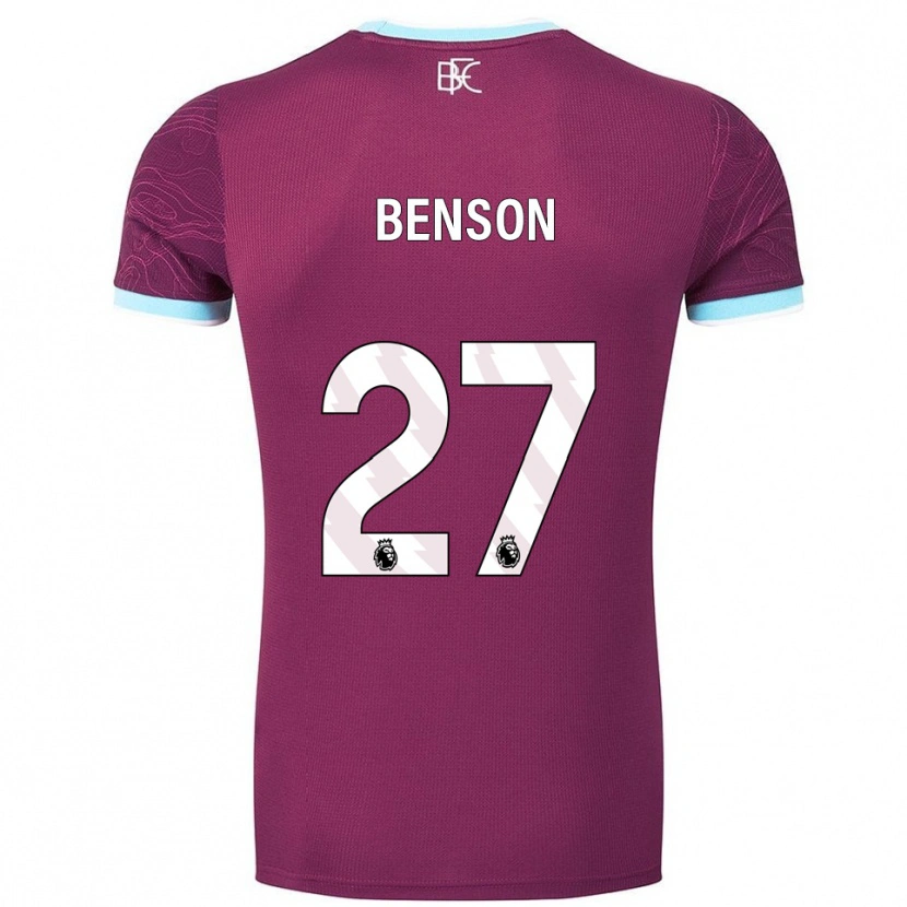 Danxen Hombre Camiseta Benson Manuel #27 Borgoña Celeste 1ª Equipación 2025/26 La Camisa