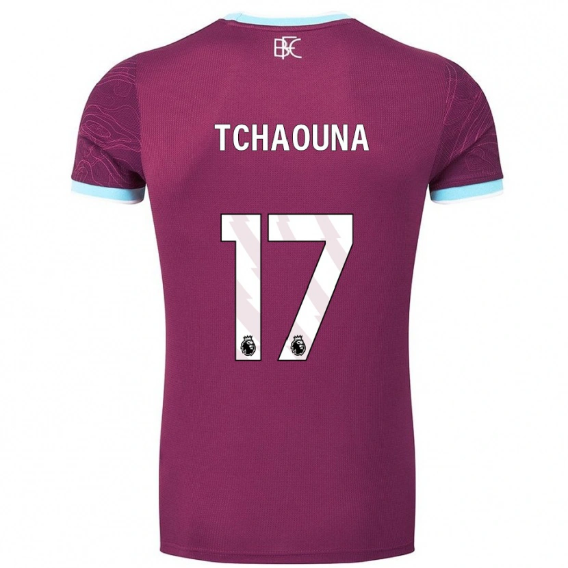 Danxen Hombre Camiseta Loum Tchaouna #17 Borgoña Celeste 1ª Equipación 2025/26 La Camisa