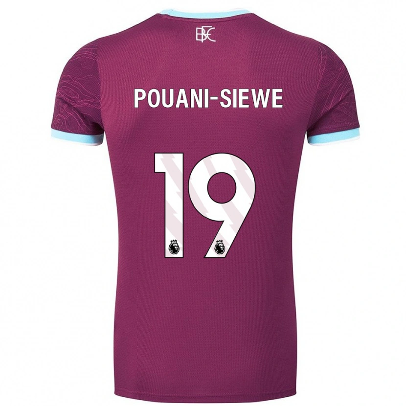 Danxen Hombre Camiseta Brandon Pouani #19 Borgoña Celeste 1ª Equipación 2025/26 La Camisa