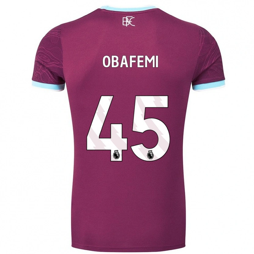 Danxen Hombre Camiseta Michael Obafemi #45 Borgoña Celeste 1ª Equipación 2025/26 La Camisa