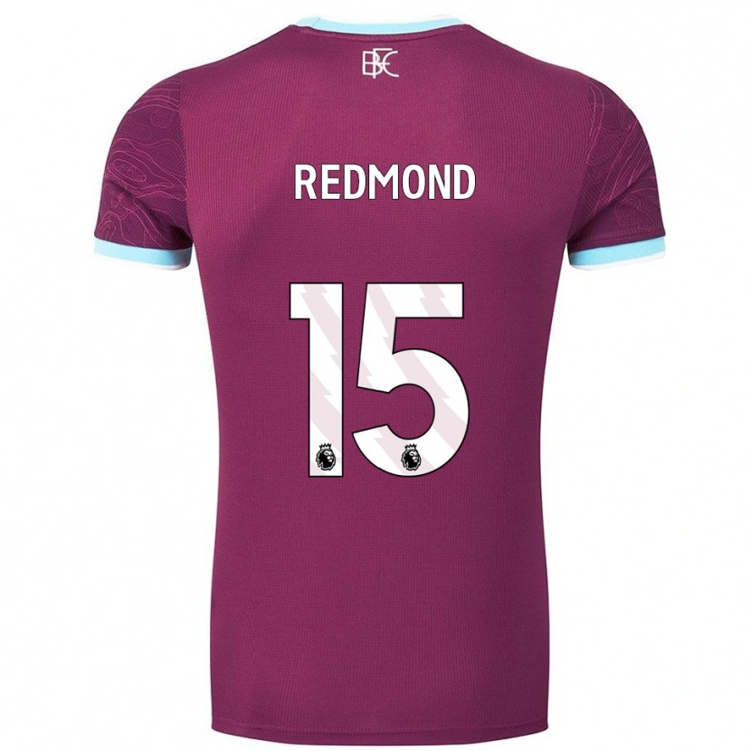 Danxen Hombre Camiseta Nathan Redmond #15 Borgoña Celeste 1ª Equipación 2025/26 La Camisa