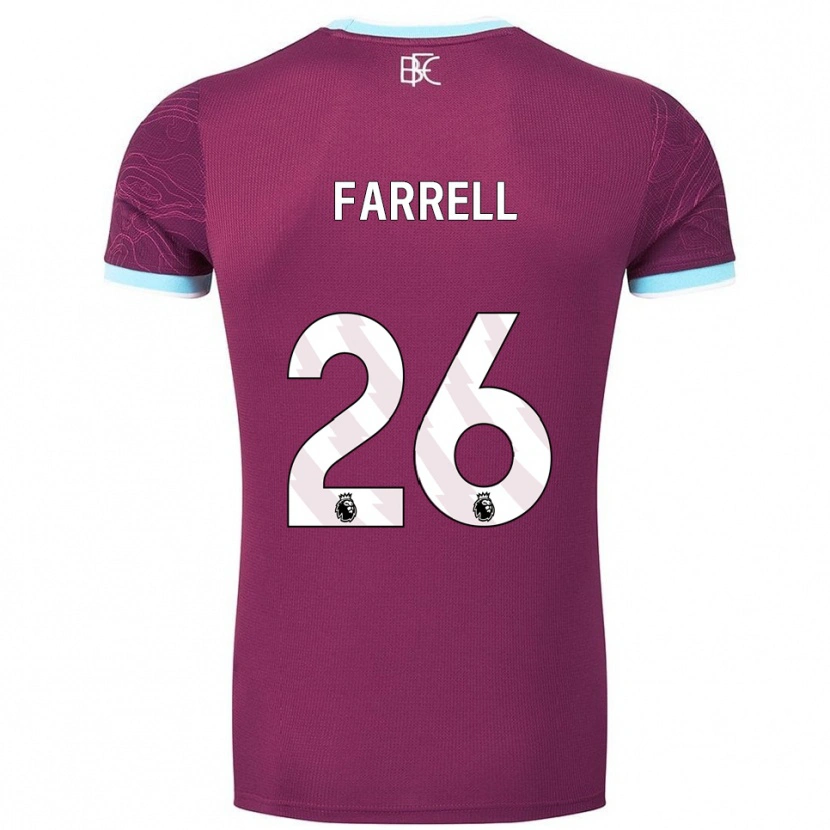 Danxen Hombre Camiseta Lucy Farrell #26 Borgoña Celeste 1ª Equipación 2025/26 La Camisa