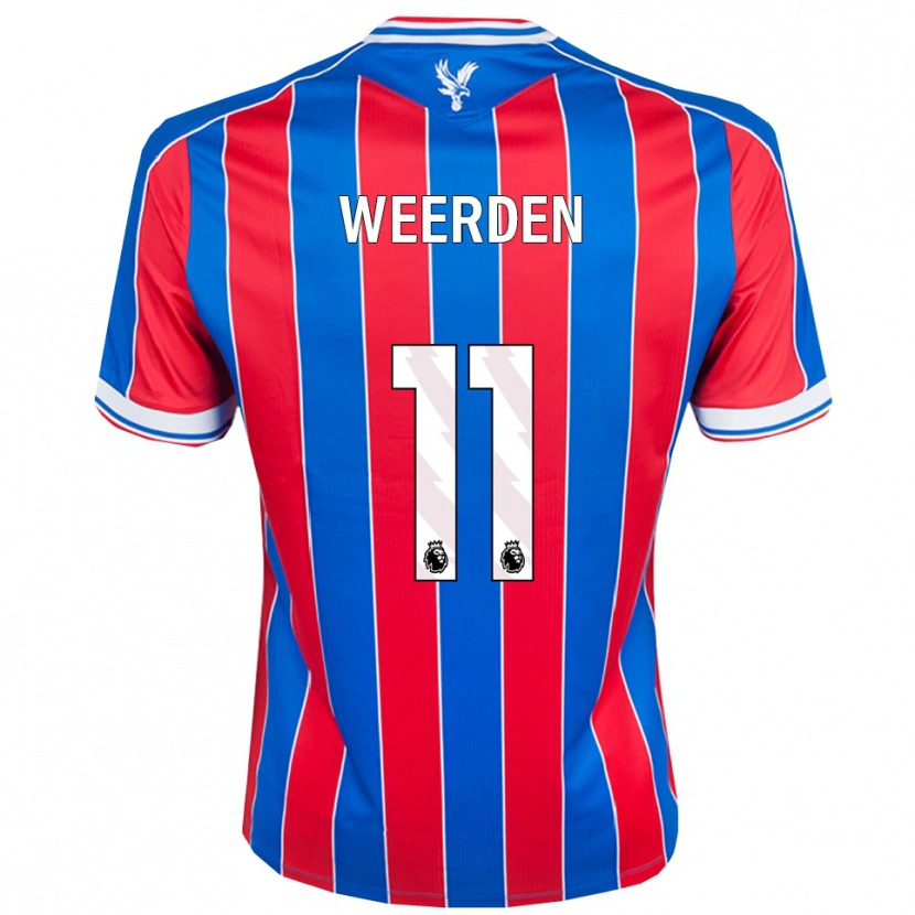 Danxen Hombre Camiseta Ashleigh Weerden #11 Azul Rojo Blanco 1ª Equipación 2025/26 La Camisa