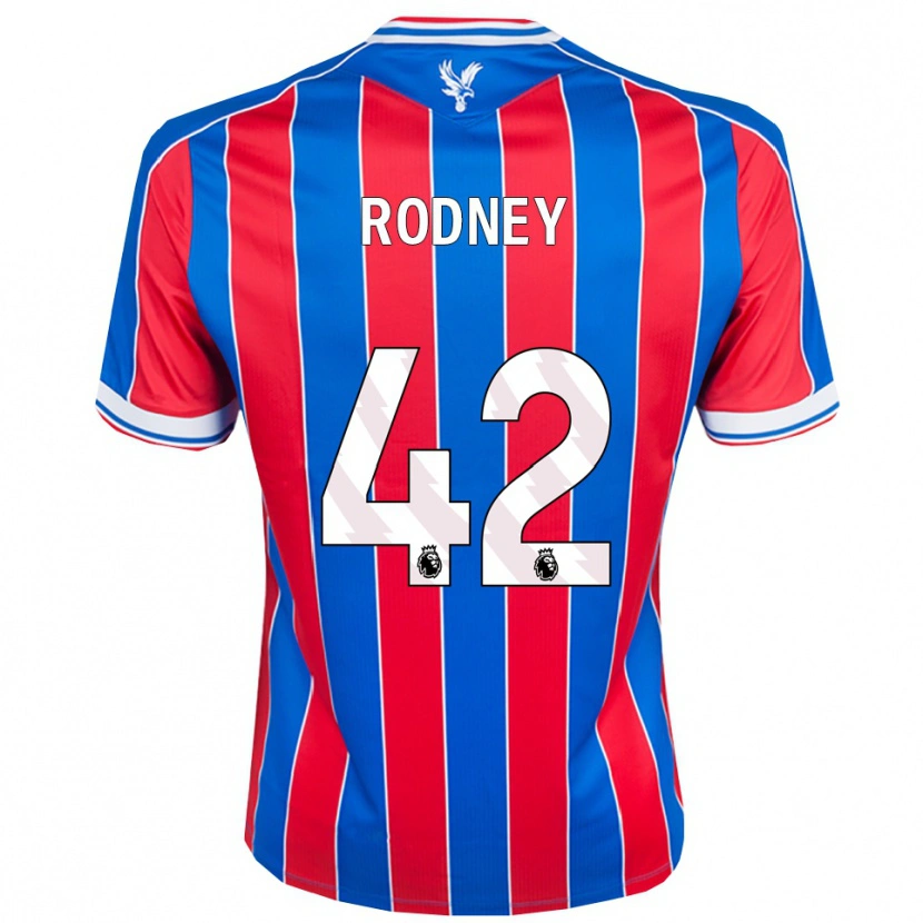 Danxen Hombre Camiseta Kaden Rodney #42 Azul Rojo Blanco 1ª Equipación 2025/26 La Camisa