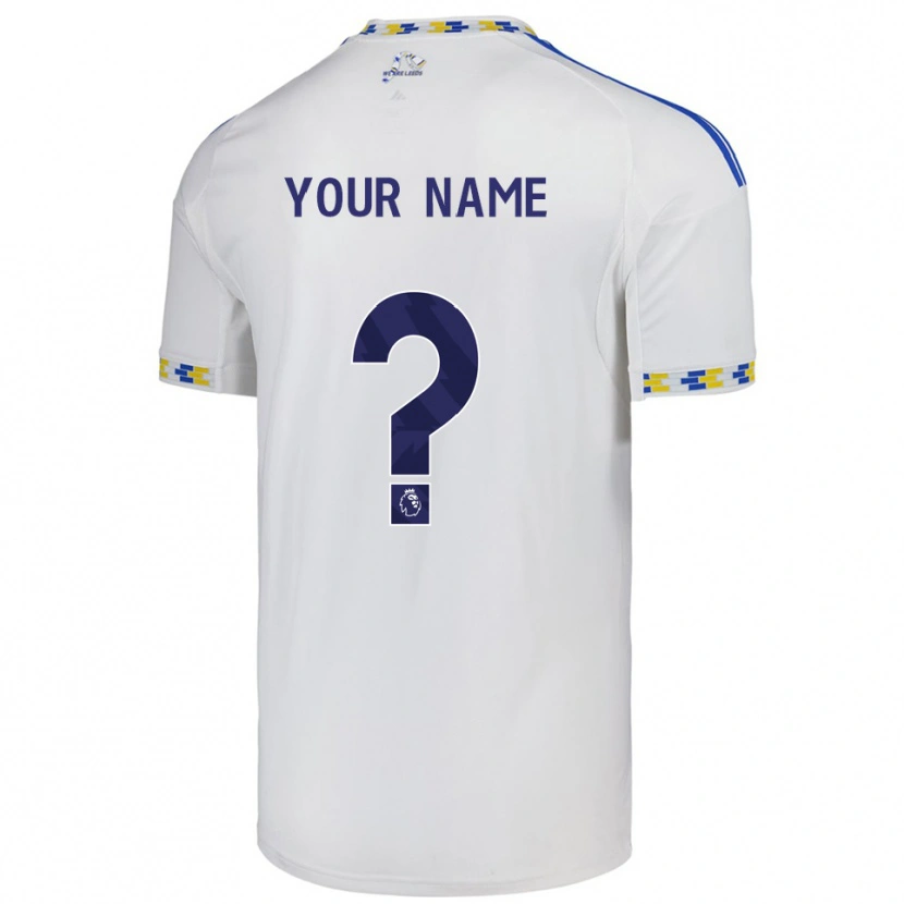 Danxen Hombre Camiseta Su Nombre #0 Blanco Azul 1ª Equipación 2025/26 La Camisa
