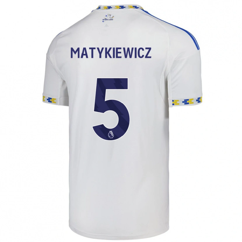 Danxen Hombre Camiseta Luke Matykiewicz #5 Blanco Azul 1ª Equipación 2025/26 La Camisa