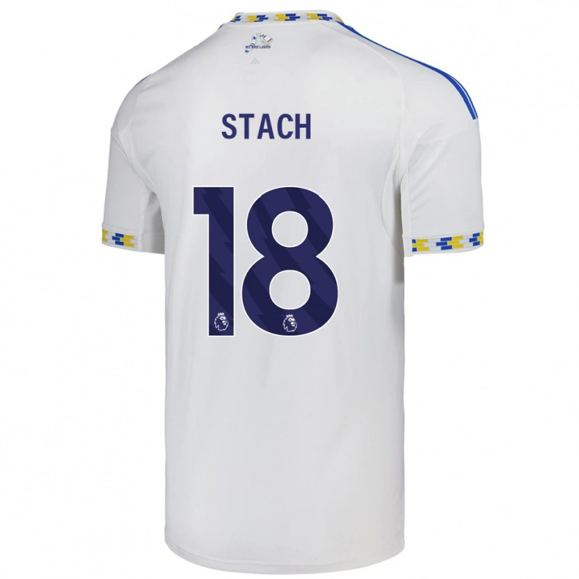 Danxen Hombre Camiseta Anton Stach #18 Blanco Azul 1ª Equipación 2025/26 La Camisa