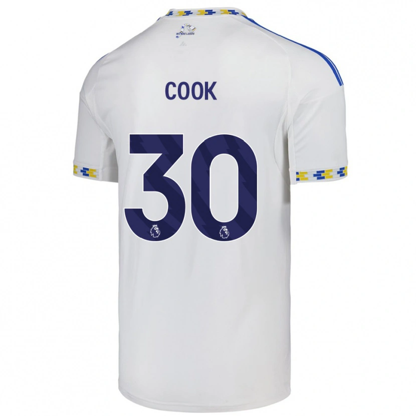 Danxen Hombre Camiseta Robbie Cook #30 Blanco Azul 1ª Equipación 2025/26 La Camisa