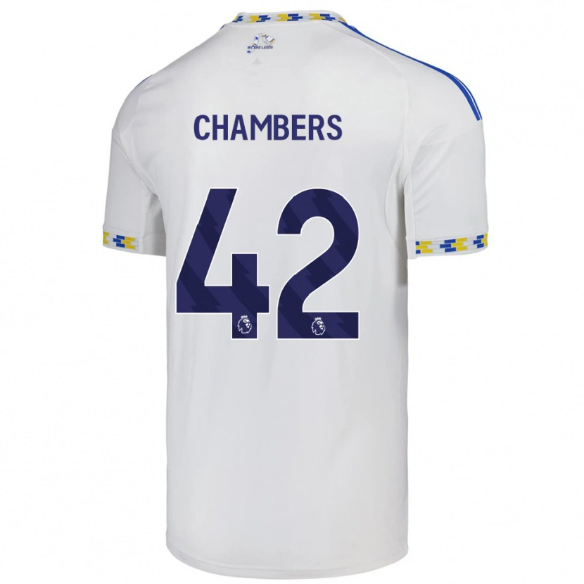 Danxen Hombre Camiseta Sam Chambers #42 Blanco Azul 1ª Equipación 2025/26 La Camisa