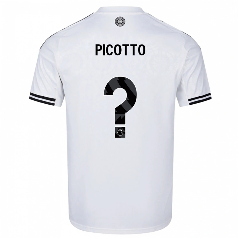 Danxen Hombre Camiseta Luca Picotto #0 Blanco Negro 1ª Equipación 2025/26 La Camisa