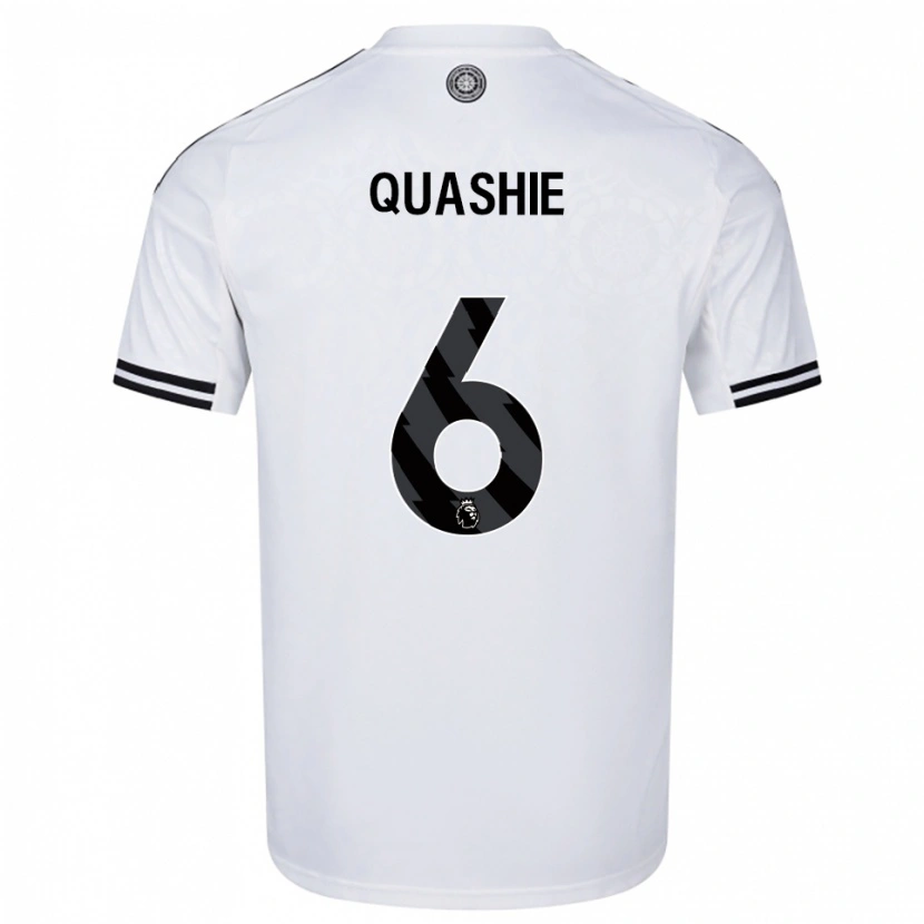 Danxen Hombre Camiseta Jayden Quashie #6 Blanco Negro 1ª Equipación 2025/26 La Camisa