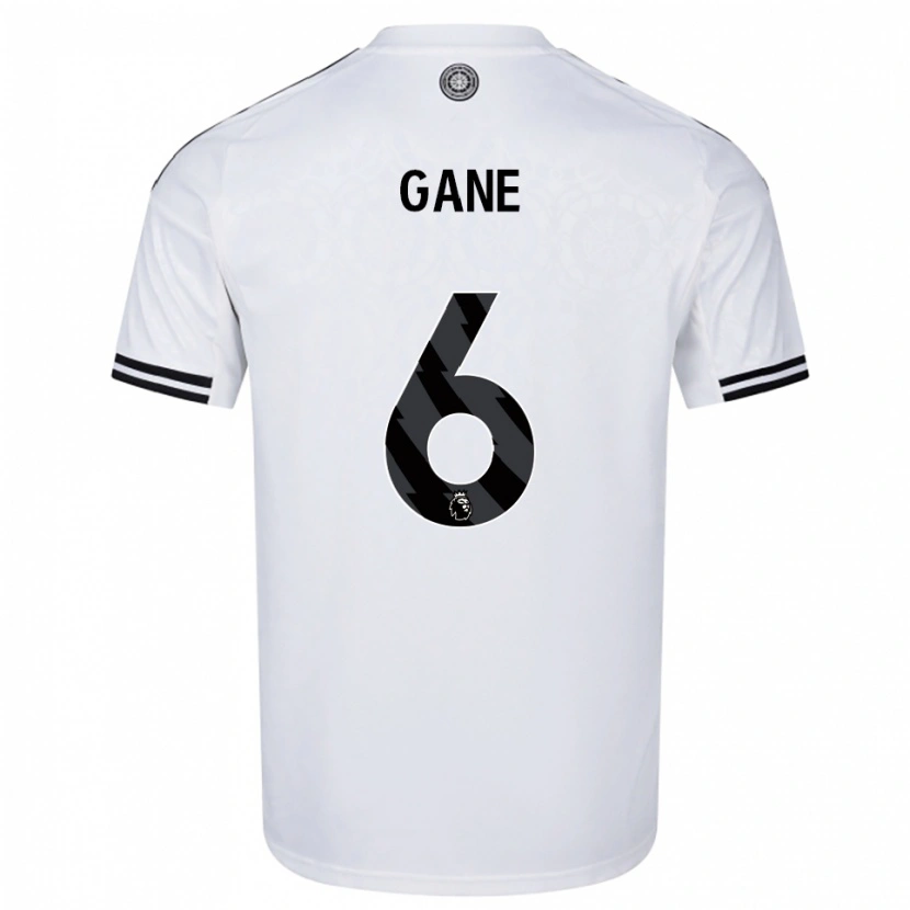 Danxen Hombre Camiseta Evie Gane #6 Blanco Negro 1ª Equipación 2025/26 La Camisa