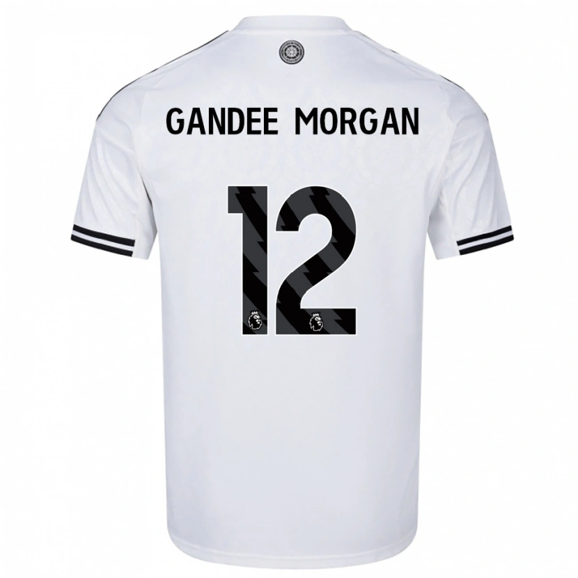 Danxen Hombre Camiseta Stella Gandee Morgan #12 Blanco Negro 1ª Equipación 2025/26 La Camisa