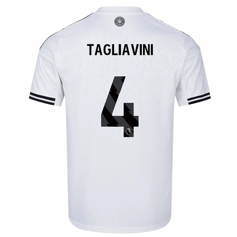 Danxen Hombre Camiseta Ella Tagliavini #4 Blanco Negro 1ª Equipación 2025/26 La Camisa