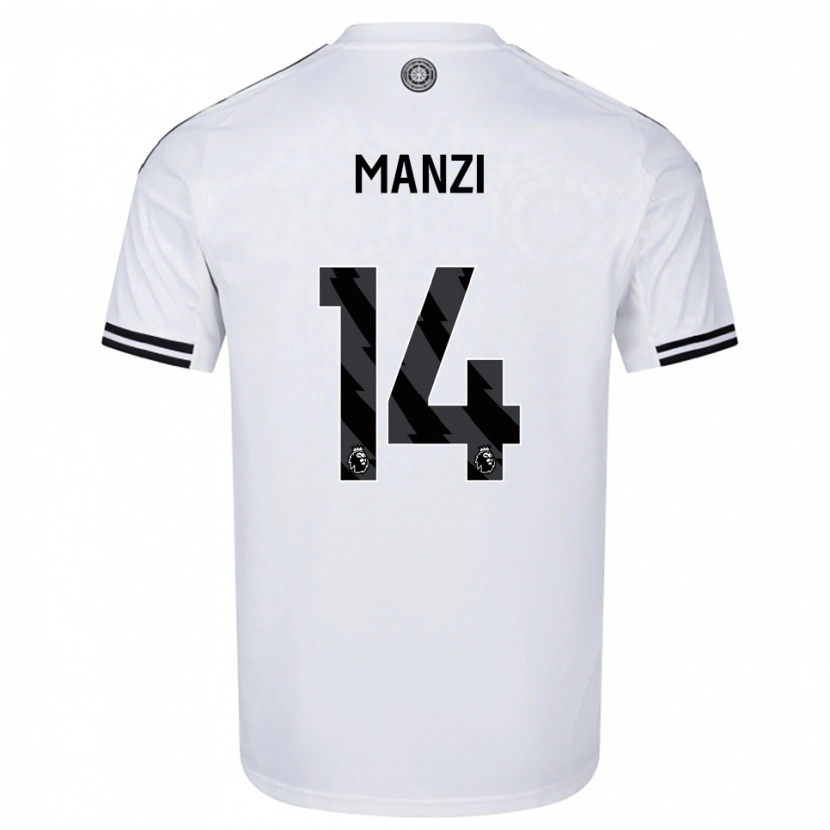Danxen Hombre Camiseta Sophie Manzi #14 Blanco Negro 1ª Equipación 2025/26 La Camisa