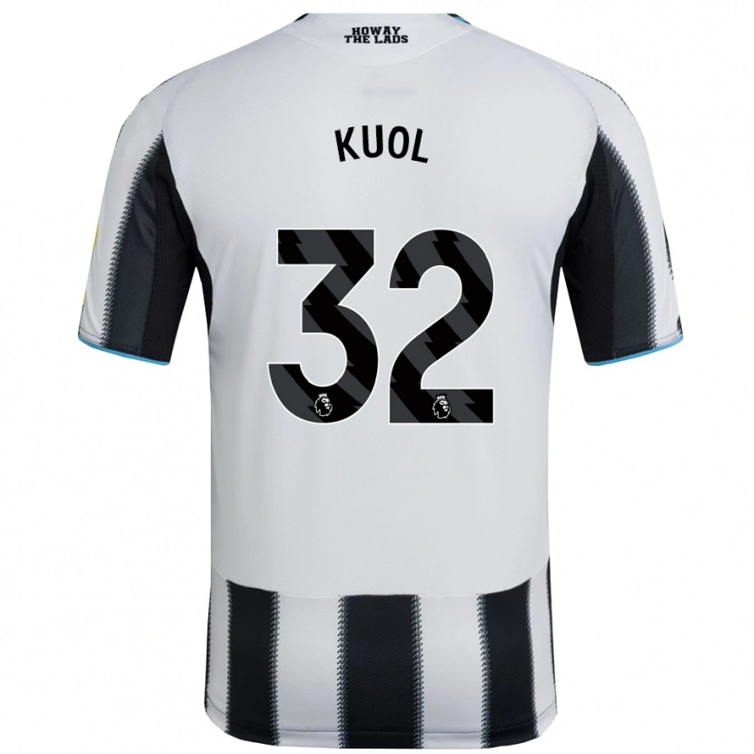 Danxen Hombre Camiseta Garang Kuol #32 Negro Blanco 1ª Equipación 2025/26 La Camisa