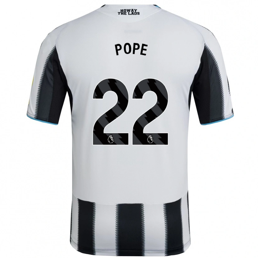Danxen Hombre Camiseta Nick Pope #22 Negro Blanco 1ª Equipación 2025/26 La Camisa