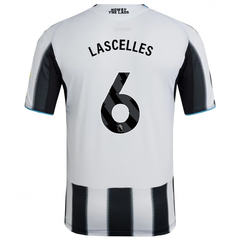 Danxen Hombre Camiseta Jamaal Lascelles #6 Negro Blanco 1ª Equipación 2025/26 La Camisa