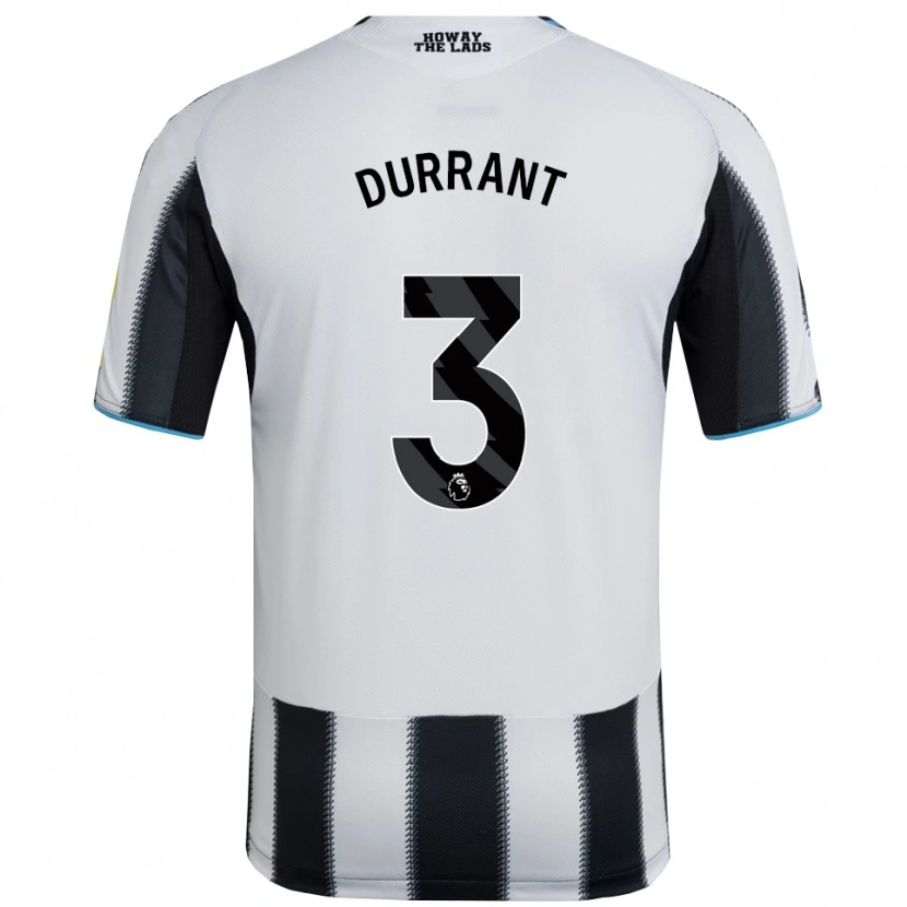 Danxen Hombre Camiseta Jake Durrant #3 Negro Blanco 1ª Equipación 2025/26 La Camisa