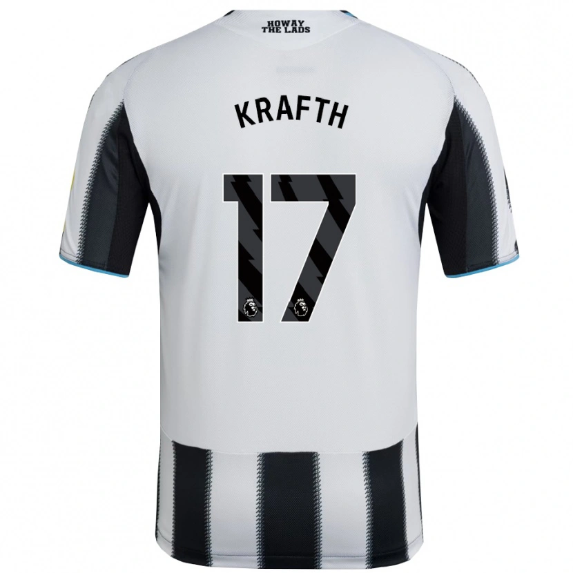 Danxen Hombre Camiseta Emil Krafth #17 Negro Blanco 1ª Equipación 2025/26 La Camisa