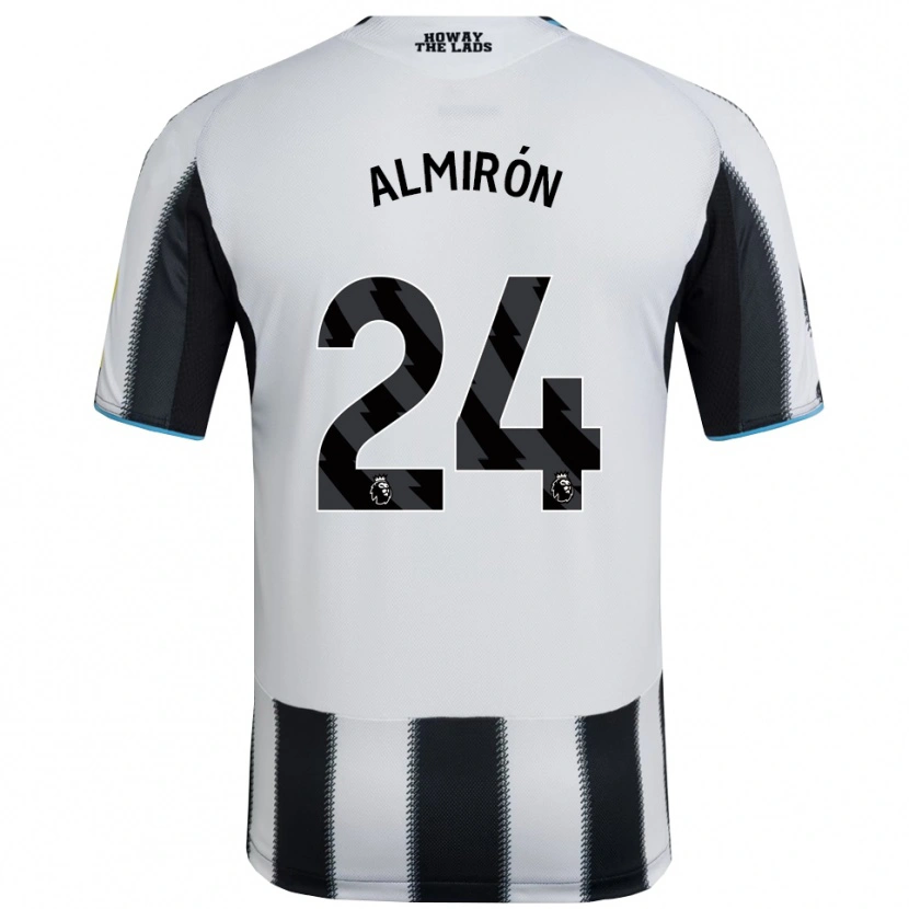 Danxen Hombre Camiseta Miguel Almiron #24 Negro Blanco 1ª Equipación 2025/26 La Camisa