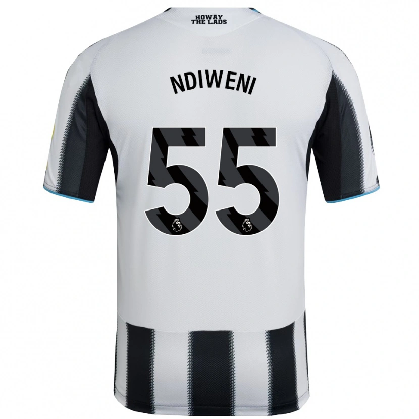 Danxen Hombre Camiseta Michael Ndiweni #55 Negro Blanco 1ª Equipación 2025/26 La Camisa