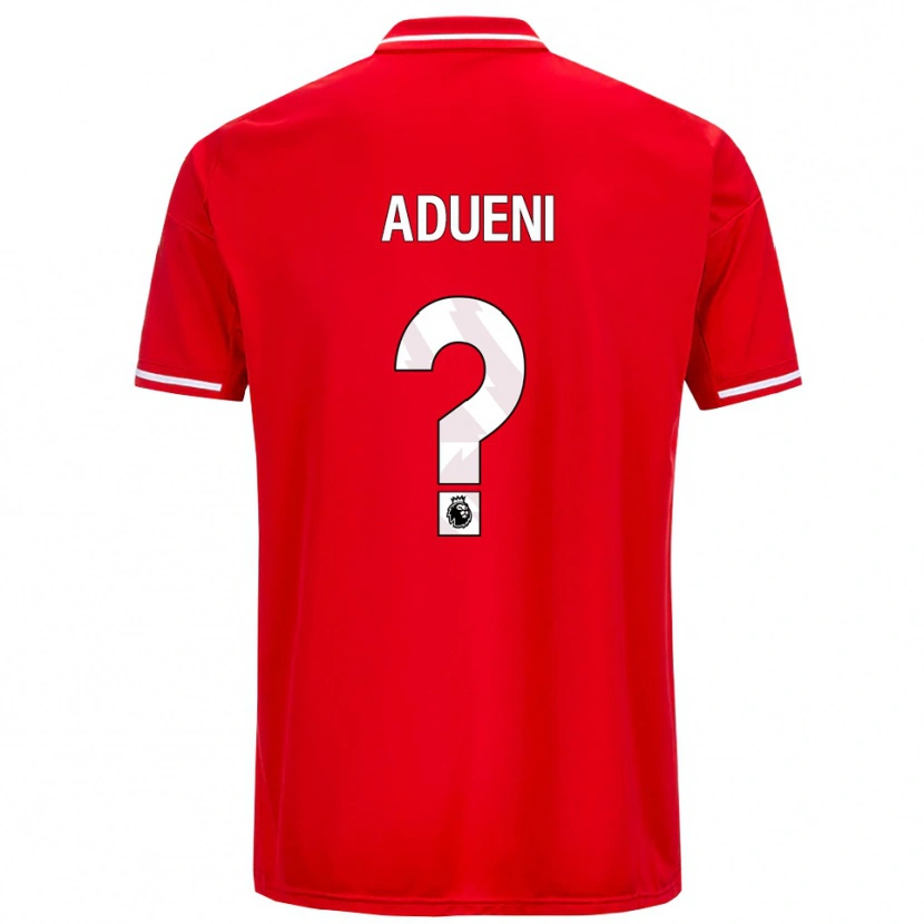 Danxen Hombre Camiseta Kevin Adueni #0 Rojo Blanco 1ª Equipación 2025/26 La Camisa