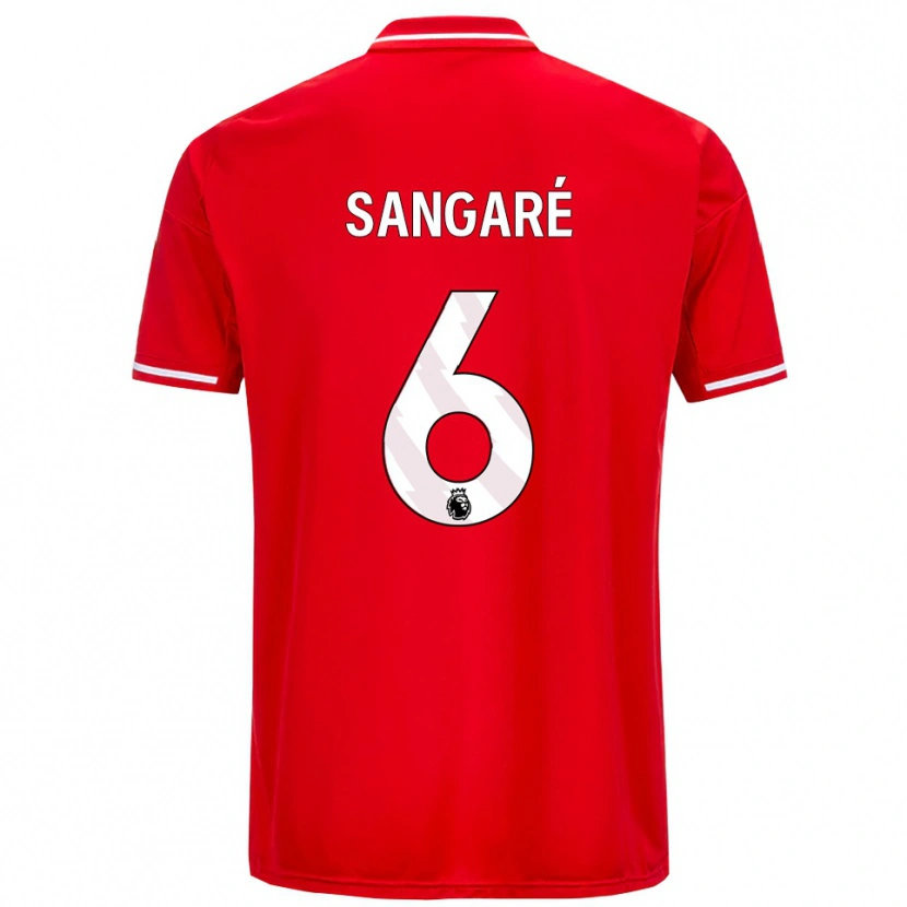Danxen Hombre Camiseta Ibrahim Sangaré #6 Rojo Blanco 1ª Equipación 2025/26 La Camisa