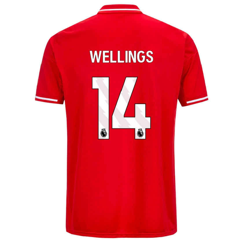 Danxen Hombre Camiseta Charlie Wellings #14 Rojo Blanco 1ª Equipación 2025/26 La Camisa