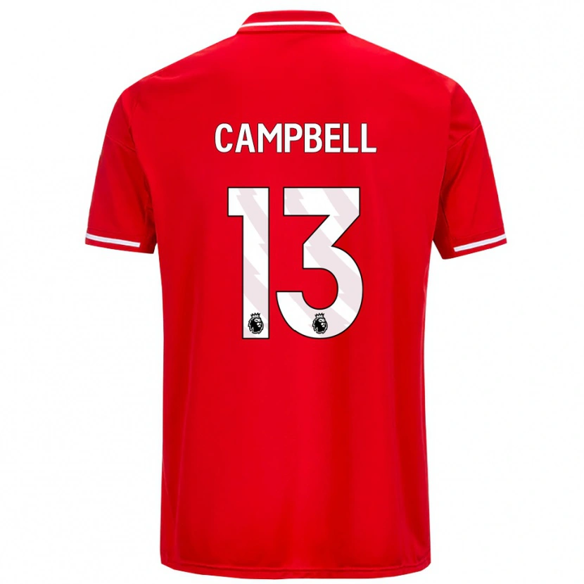 Danxen Hombre Camiseta Luke Campbell #13 Rojo Blanco 1ª Equipación 2025/26 La Camisa