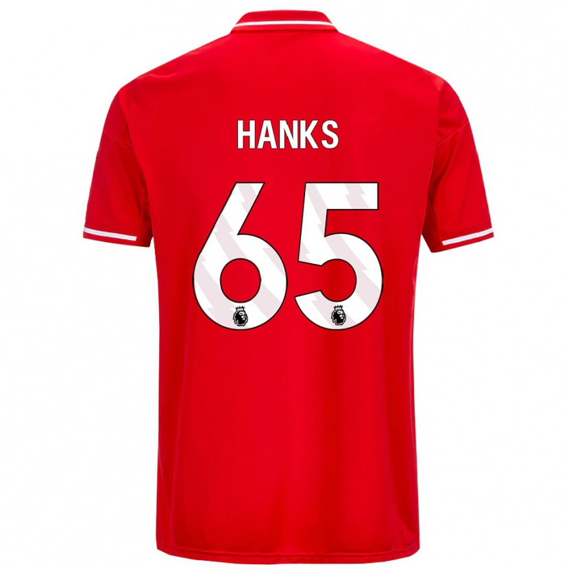 Danxen Hombre Camiseta Justin Hanks #65 Rojo Blanco 1ª Equipación 2025/26 La Camisa