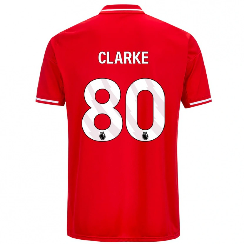 Danxen Hombre Camiseta Kristian Clarke #80 Rojo Blanco 1ª Equipación 2025/26 La Camisa