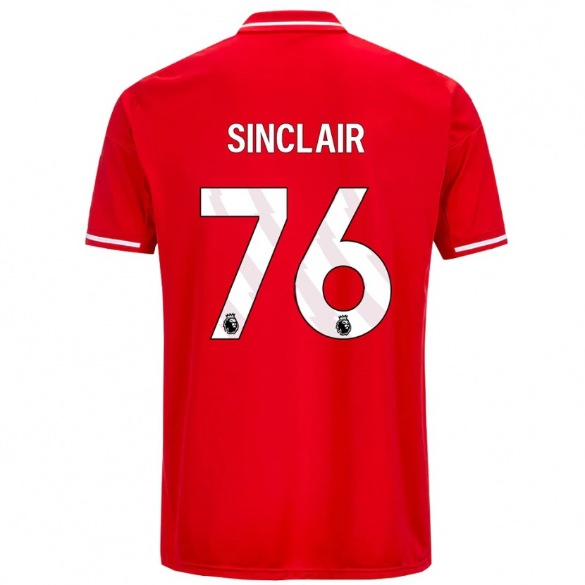 Danxen Hombre Camiseta Jimmy Sinclair #76 Rojo Blanco 1ª Equipación 2025/26 La Camisa